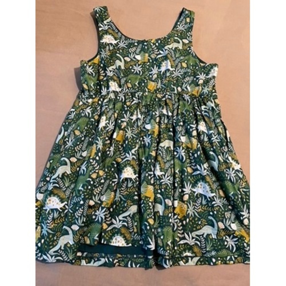 ModCloth Dinosaur Dress 3X Green Pockets Lined Retro Artsy Kindergarten Teacher - Picture 7 of 9